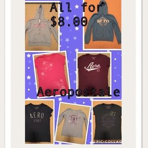 2 Aeropostale Sweatshirts & 5 Aero Shirts